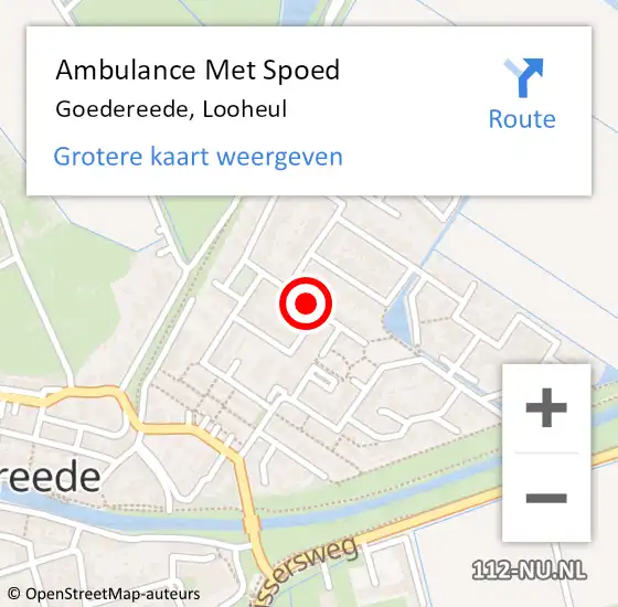 Locatie op kaart van de 112 melding: Ambulance Met Spoed Naar Goedereede, Looheul op 25 november 2021 00:04