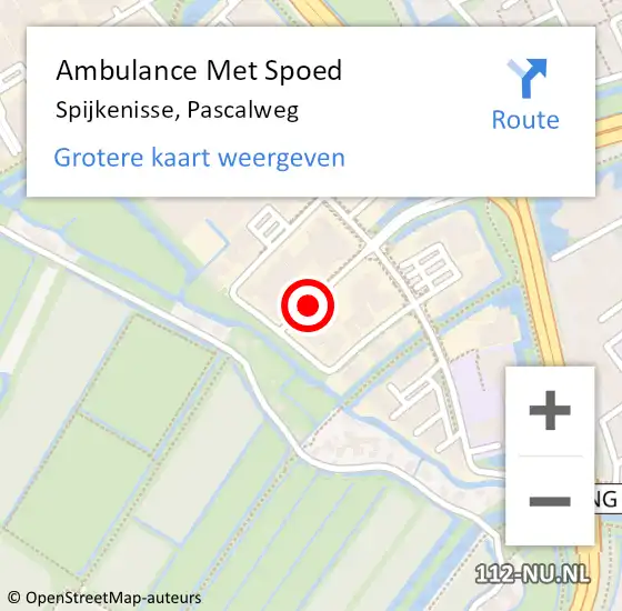 Locatie op kaart van de 112 melding: Ambulance Met Spoed Naar Spijkenisse, Pascalweg op 25 november 2021 00:18