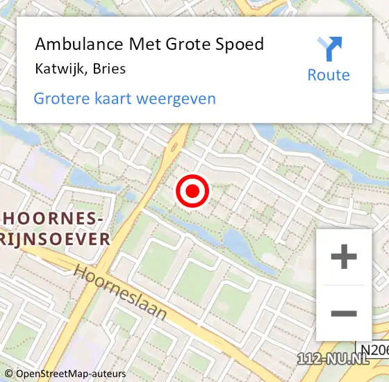 Locatie op kaart van de 112 melding: Ambulance Met Grote Spoed Naar Katwijk, Bries op 25 november 2021 02:41