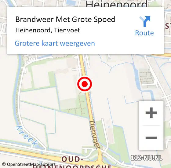 Locatie op kaart van de 112 melding: Brandweer Met Grote Spoed Naar Heinenoord, Tienvoet op 25 november 2021 02:48