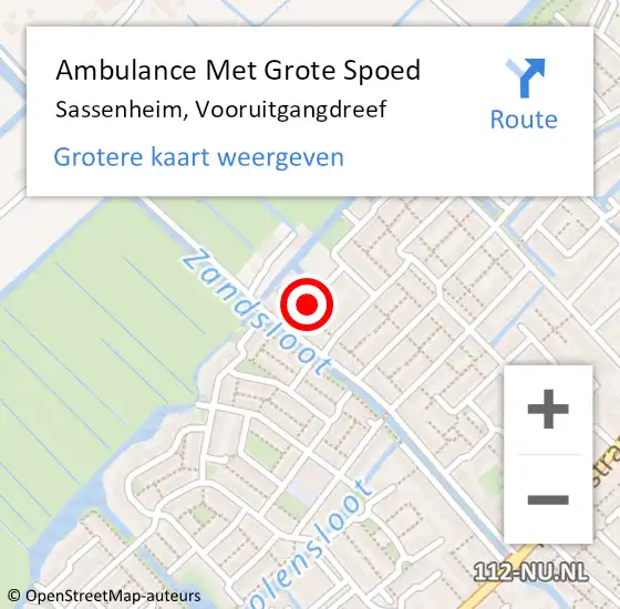 Locatie op kaart van de 112 melding: Ambulance Met Grote Spoed Naar Sassenheim, Vooruitgangdreef op 25 november 2021 07:00