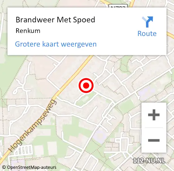 Locatie op kaart van de 112 melding: Brandweer Met Spoed Naar Renkum op 25 november 2021 07:31