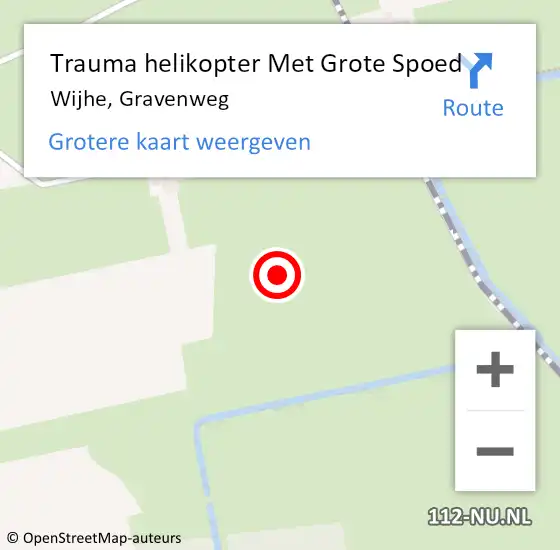 Locatie op kaart van de 112 melding: Trauma helikopter Met Grote Spoed Naar Wijhe, Gravenweg op 25 november 2021 07:38