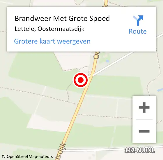 Locatie op kaart van de 112 melding: Brandweer Met Grote Spoed Naar Lettele, Oostermaatsdijk op 30 juni 2014 12:55