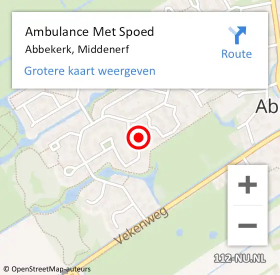 Locatie op kaart van de 112 melding: Ambulance Met Spoed Naar Abbekerk, Middenerf op 25 november 2021 07:50