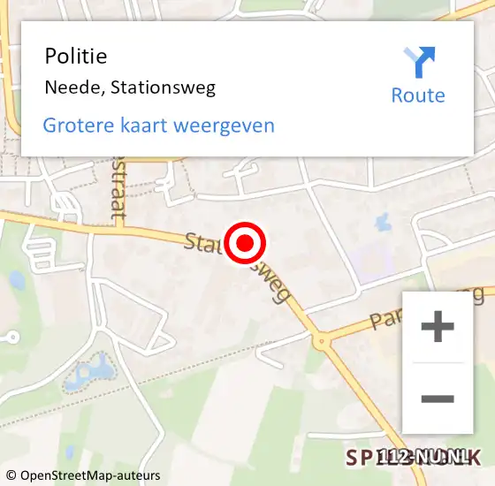 Locatie op kaart van de 112 melding: Politie Neede, Stationsweg op 25 november 2021 08:29