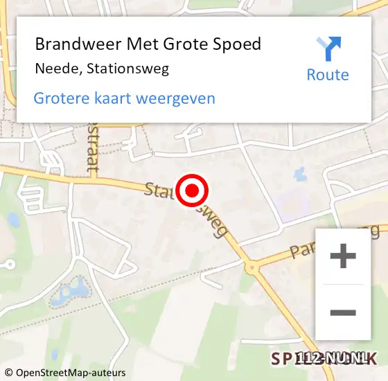 Locatie op kaart van de 112 melding: Brandweer Met Grote Spoed Naar Neede, Stationsweg op 25 november 2021 08:30