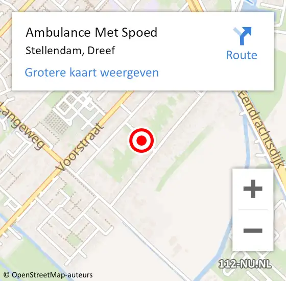 Locatie op kaart van de 112 melding: Ambulance Met Spoed Naar Stellendam, Dreef op 25 november 2021 08:56