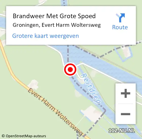 Locatie op kaart van de 112 melding: Brandweer Met Grote Spoed Naar Groningen, Evert Harm Woltersweg op 25 november 2021 09:54