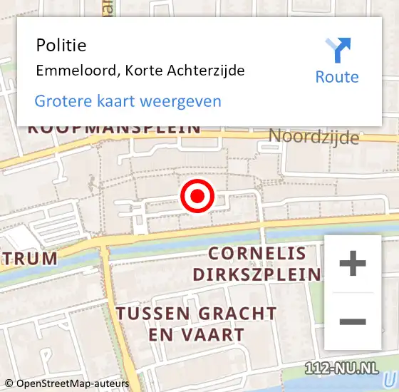 Locatie op kaart van de 112 melding: Politie Emmeloord, Korte Achterzijde op 25 november 2021 10:01