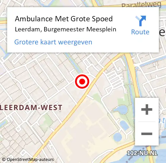 Locatie op kaart van de 112 melding: Ambulance Met Grote Spoed Naar Leerdam, Burgemeester Meesplein op 25 november 2021 10:14