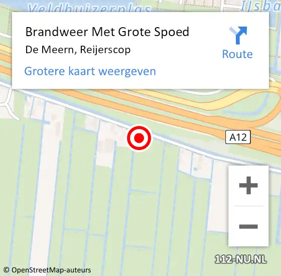 Locatie op kaart van de 112 melding: Brandweer Met Grote Spoed Naar De Meern, Reijerscop op 25 november 2021 11:12