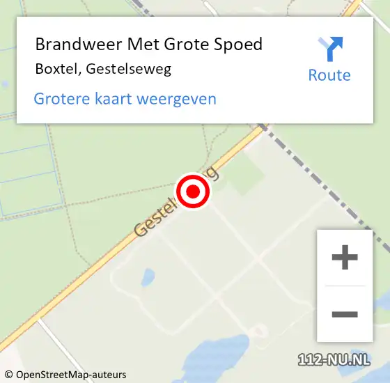 Locatie op kaart van de 112 melding: Brandweer Met Grote Spoed Naar Boxtel, Gestelseweg op 25 november 2021 11:49