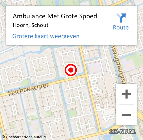 Locatie op kaart van de 112 melding: Ambulance Met Grote Spoed Naar Hoorn, Schout op 25 november 2021 11:58