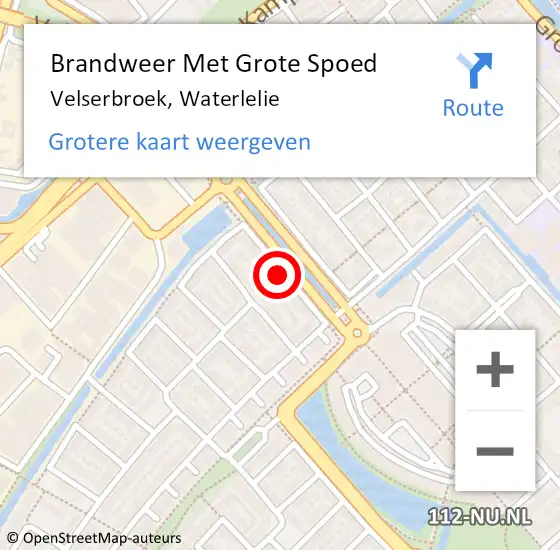 Locatie op kaart van de 112 melding: Brandweer Met Grote Spoed Naar Velserbroek, Waterlelie op 25 november 2021 12:04