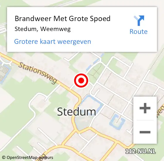 Locatie op kaart van de 112 melding: Brandweer Met Grote Spoed Naar Stedum, Weemweg op 30 juni 2014 13:18