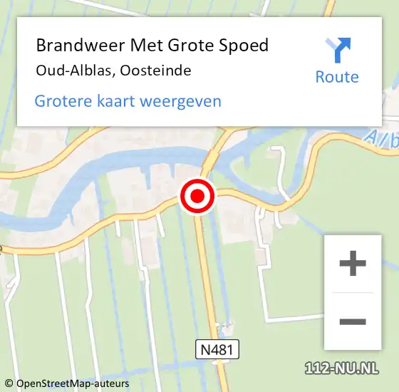 Locatie op kaart van de 112 melding: Brandweer Met Grote Spoed Naar Oud-Alblas, Oosteinde op 25 november 2021 12:23