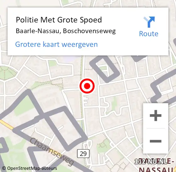 Locatie op kaart van de 112 melding: Politie Met Grote Spoed Naar Baarle-Nassau, Boschovenseweg op 25 november 2021 12:33