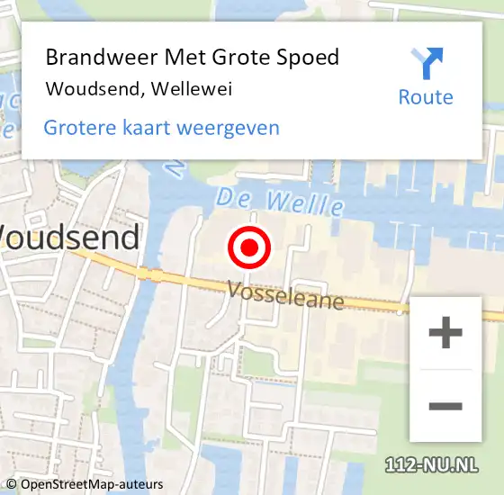 Locatie op kaart van de 112 melding: Brandweer Met Grote Spoed Naar Woudsend, Wellewei op 25 november 2021 13:09