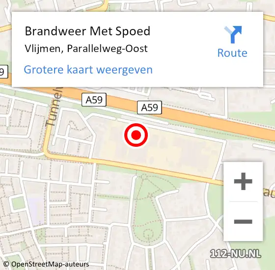 Locatie op kaart van de 112 melding: Brandweer Met Spoed Naar Vlijmen, Parallelweg-Oost op 25 november 2021 13:36