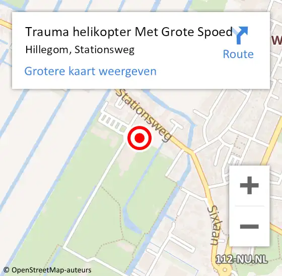 Locatie op kaart van de 112 melding: Trauma helikopter Met Grote Spoed Naar Hillegom, Stationsweg op 25 november 2021 15:09