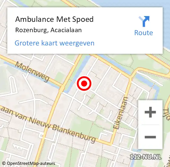 Locatie op kaart van de 112 melding: Ambulance Met Spoed Naar Rozenburg, Acacialaan op 25 november 2021 15:20