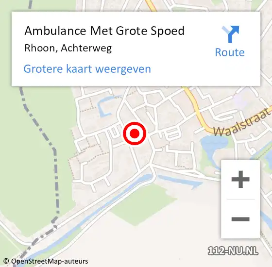 Locatie op kaart van de 112 melding: Ambulance Met Grote Spoed Naar Rhoon, Achterweg op 25 november 2021 15:32