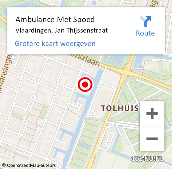 Locatie op kaart van de 112 melding: Ambulance Met Spoed Naar Vlaardingen, Jan Thijssenstraat op 25 november 2021 16:52