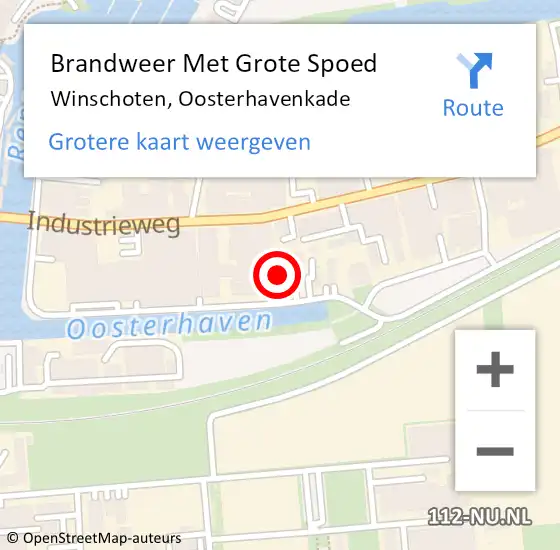 Locatie op kaart van de 112 melding: Brandweer Met Grote Spoed Naar Winschoten, Oosterhavenkade op 25 november 2021 16:53