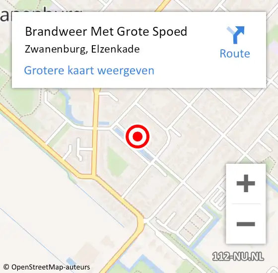 Locatie op kaart van de 112 melding: Brandweer Met Grote Spoed Naar Zwanenburg, Elzenkade op 25 november 2021 17:05