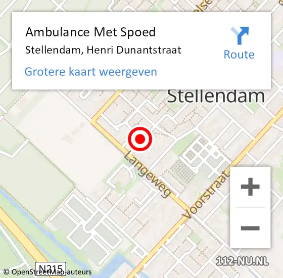 Locatie op kaart van de 112 melding: Ambulance Met Spoed Naar Stellendam, Henri Dunantstraat op 25 november 2021 17:12