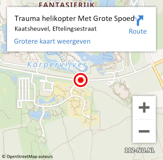 Locatie op kaart van de 112 melding: Trauma helikopter Met Grote Spoed Naar Kaatsheuvel, Eftelingsestraat op 25 november 2021 17:25