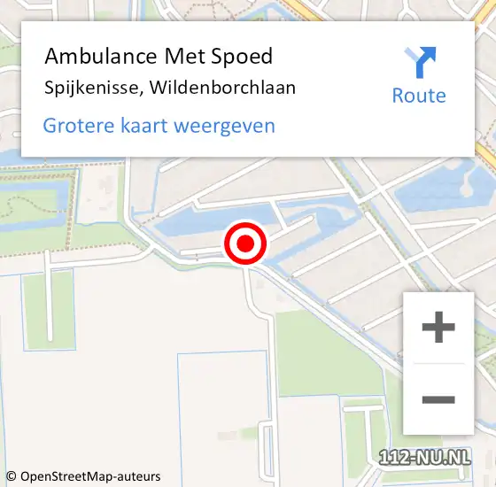 Locatie op kaart van de 112 melding: Ambulance Met Spoed Naar Spijkenisse, Wildenborchlaan op 25 november 2021 17:46