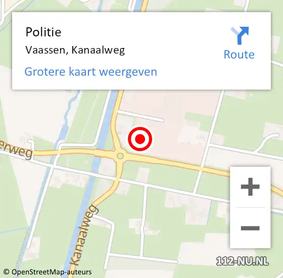 Locatie op kaart van de 112 melding: Politie Vaassen, Kanaalweg op 25 november 2021 17:49