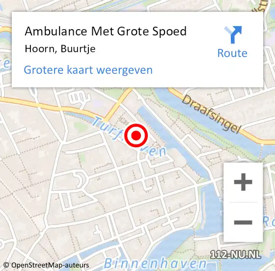 Locatie op kaart van de 112 melding: Ambulance Met Grote Spoed Naar Hoorn, Buurtje op 25 november 2021 18:04
