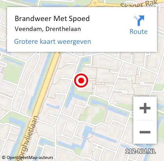 Locatie op kaart van de 112 melding: Brandweer Met Spoed Naar Veendam, Drenthelaan op 25 november 2021 18:10