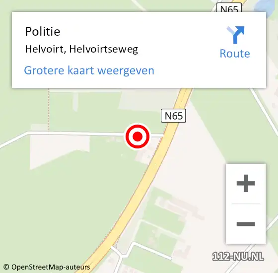 Locatie op kaart van de 112 melding: Politie Helvoirt, Helvoirtseweg op 25 november 2021 18:12