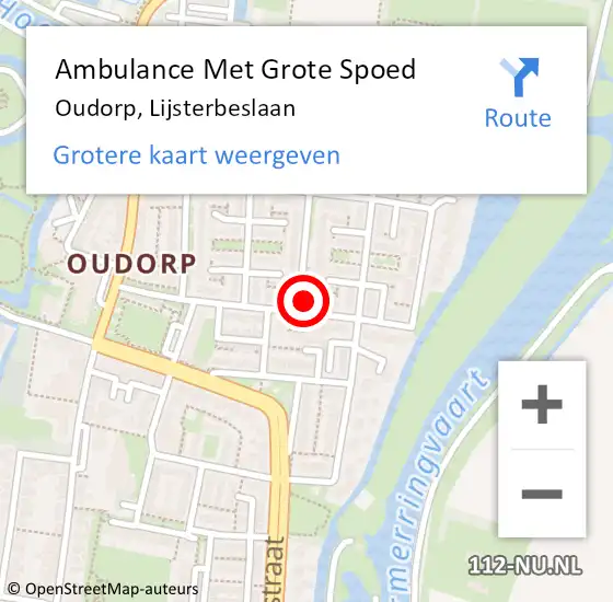 Locatie op kaart van de 112 melding: Ambulance Met Grote Spoed Naar Oudorp, Lijsterbeslaan op 25 november 2021 18:13