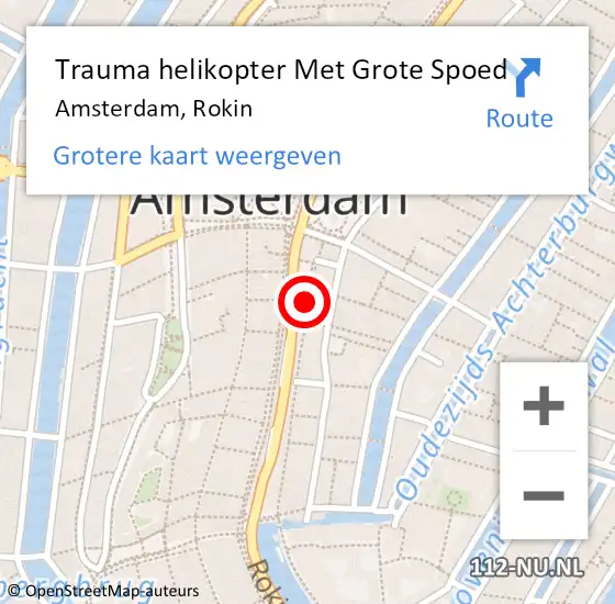 Locatie op kaart van de 112 melding: Trauma helikopter Met Grote Spoed Naar Amsterdam, Rokin op 25 november 2021 18:26