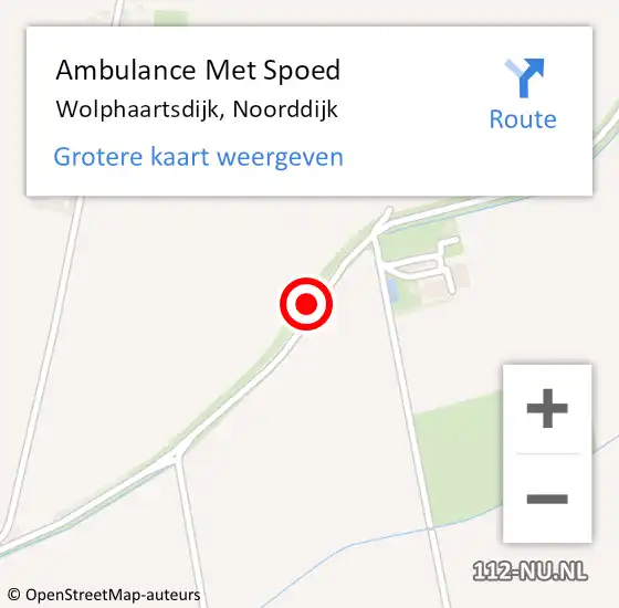 Locatie op kaart van de 112 melding: Ambulance Met Spoed Naar Wolphaartsdijk, Noorddijk op 30 juni 2014 13:49