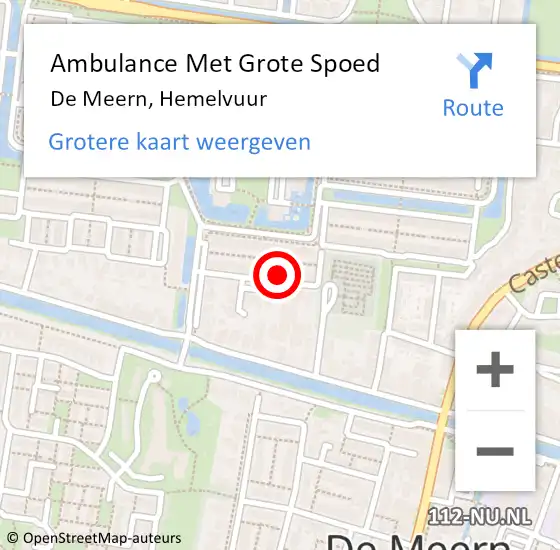 Locatie op kaart van de 112 melding: Ambulance Met Grote Spoed Naar De Meern, Hemelvuur op 6 oktober 2013 20:27