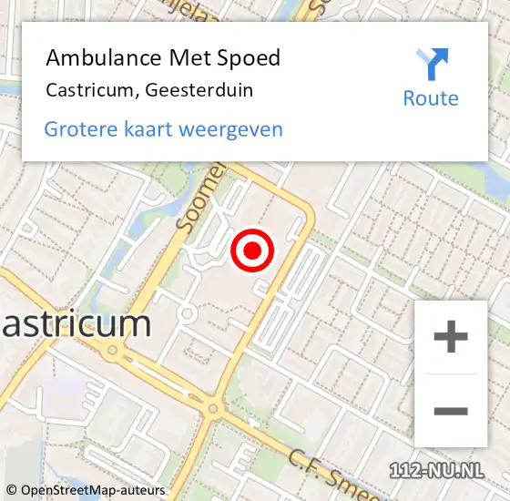 Locatie op kaart van de 112 melding: Ambulance Met Spoed Naar Castricum, Geesterduin op 25 november 2021 19:18