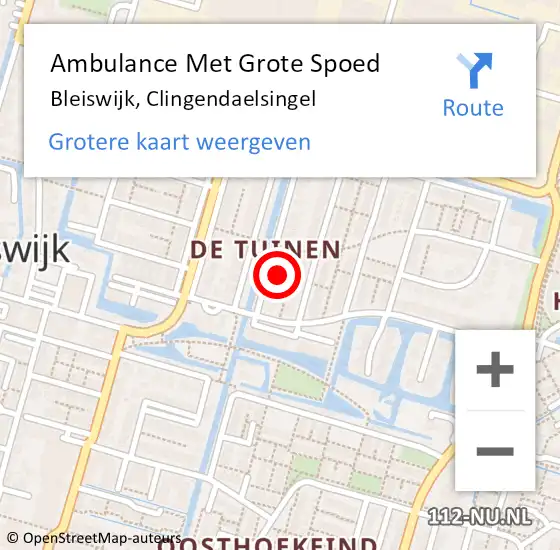 Locatie op kaart van de 112 melding: Ambulance Met Grote Spoed Naar Bleiswijk, Clingendaelsingel op 25 november 2021 19:29