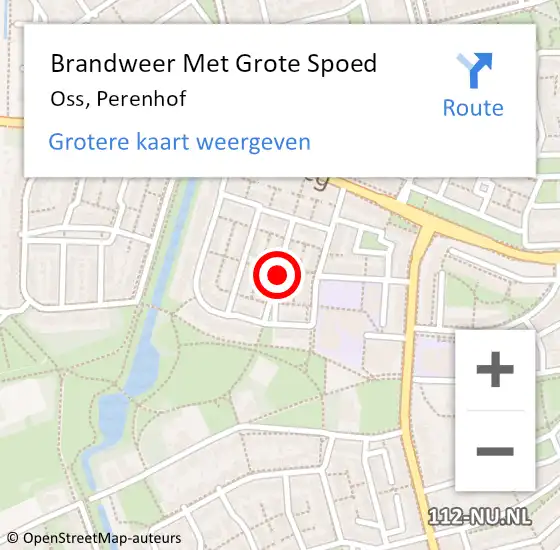 Locatie op kaart van de 112 melding: Brandweer Met Grote Spoed Naar Oss, Perenhof op 25 november 2021 20:13