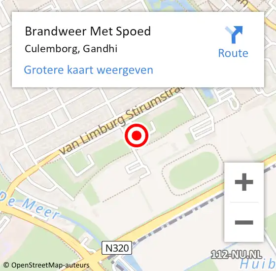 Locatie op kaart van de 112 melding: Brandweer Met Spoed Naar Culemborg, Gandhi op 25 november 2021 20:16