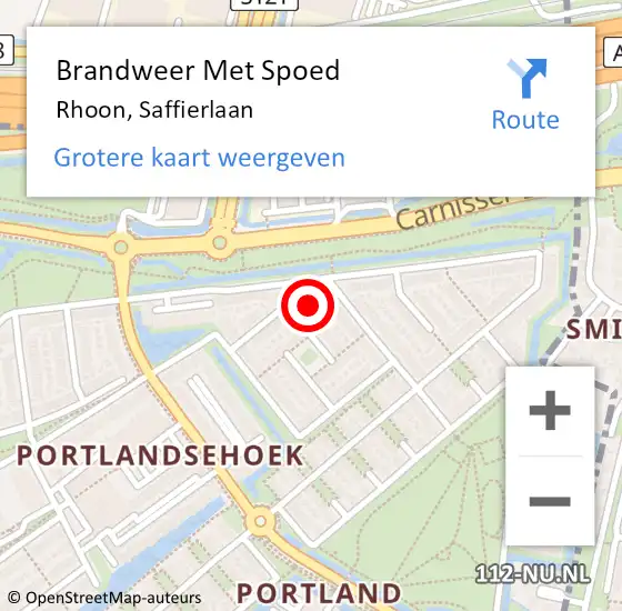 Locatie op kaart van de 112 melding: Brandweer Met Spoed Naar Rhoon, Saffierlaan op 25 november 2021 20:24