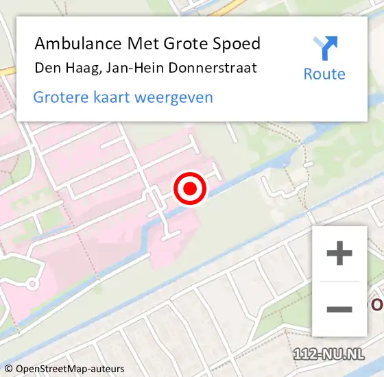 Locatie op kaart van de 112 melding: Ambulance Met Grote Spoed Naar Den Haag, Jan-Hein Donnerstraat op 25 november 2021 21:11