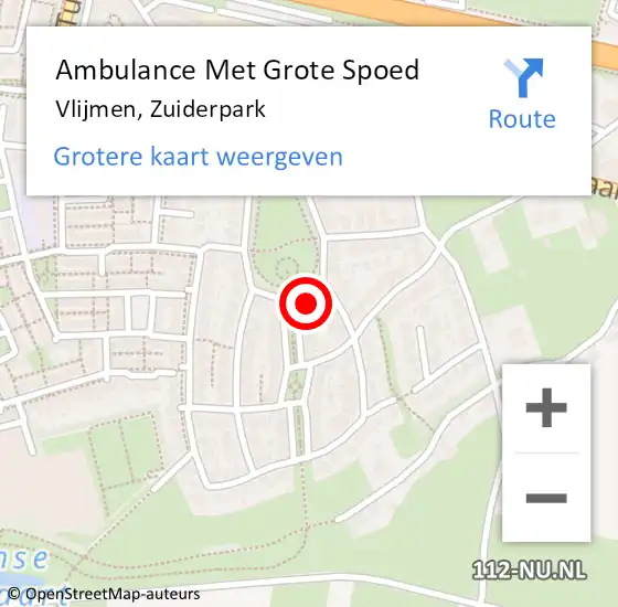 Locatie op kaart van de 112 melding: Ambulance Met Grote Spoed Naar Vlijmen, Zuiderpark op 6 oktober 2013 20:30