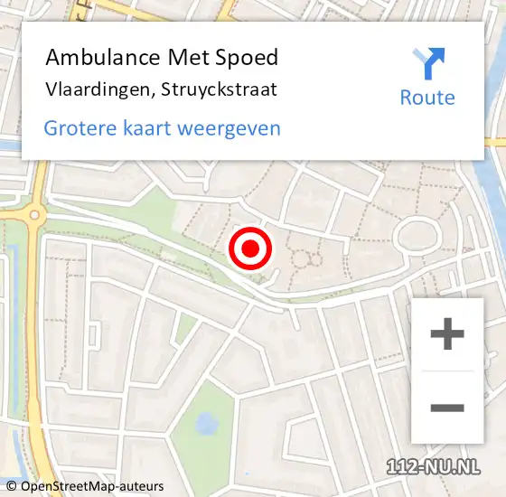 Locatie op kaart van de 112 melding: Ambulance Met Spoed Naar Vlaardingen, Struyckstraat op 25 november 2021 22:33