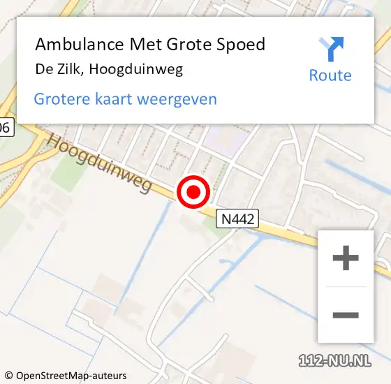 Locatie op kaart van de 112 melding: Ambulance Met Grote Spoed Naar De Zilk, Hoogduinweg op 26 november 2021 03:15